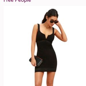FREE PEOPLE Simply Be Black Bodycon Dress- Size M OB776348